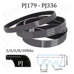 PJ179 - PJ336 Motor Belt Rubber Multi-groove Belt Wedge Belt 3 Ribs - 10 Ribs