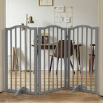 Large Folding Pet Gate Freestanding Wood Dog Fence Safety Barrier Divider Panel