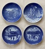 4 Danish Christmas Plates Royal Copenhagen Bing & Grondahl 1982 1984 1993 2004