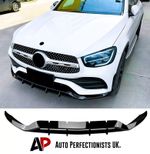 For Mercedes GLC Class GLC43 AMG Line W253 Gloss Black Front Splitter Spoiler