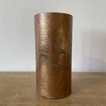 Vintage Arts And Crafts Deer Etched Copper Vase