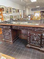 Incredible Large Antique Edwards & Roberts Carved Lion Head Chiffonier w/ Mirror