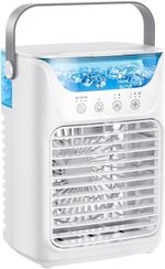 Portable Air Cooler 4-in-1 700ml Water Tank 3 Wind Speeds 6H Timer RGB LED