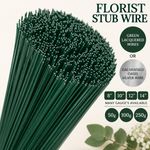 Green Florist Stub Wire 8" 10" 12" 14" Floral Stem Craft Floristry Various Gauge