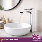 Tall Chrome Bathroom Basin Tap Lever Sink Faucet For Countertop Basin