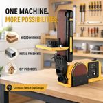 150W Electric Belt Disc Sander Variable Speed 2-in-1 Bench Linisher Work Table