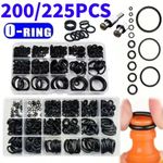 225pcs Rubber O-Ring Assortment Kit Nitrile High Pressure Seals Repair Gaskets..