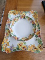 Royal Doulton Nasturtium D6245 Ornamental Plate And Trinket Dish Pansies 1930's