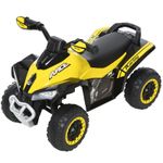 HOMCOM No Power Quad Toddler Ride on Car Foot-to-Floor Sliding Yellow
