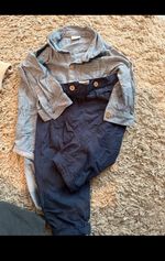 NEXT Baby Boys 2 Piece Outfit Set Chambray Shirt & Navy Check Trousers 6-9m