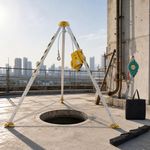 Heavy Duty Confined Space Tripod Steel Kit 544kg Winch 2.4m Legs Harness Bag
