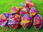 Wholesale Lot Vintage Decorative Umbrella Indian Embroidered Sun Shade Parasol