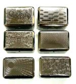 TOBACCO TIN WITH PAPER HOLDER BLACK AND CHROME OPTIONS