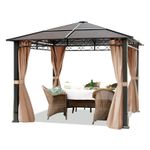 3x3 m Garden Gazebo hard top polycarbonat roof waterproof party tent 4 sidewalls