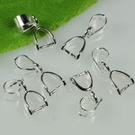 Wholesale 50pcs/lot 14x5mm Silver Plated Pendant Pinch Bails Connector Findings