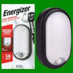 14W Energizer LED IP54 PIR Motion Sensor Oval Bulkhead, 4000K, Wall Light Lamp
