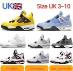 HOT-New .AJ Retro 4 Mid Military Black White Size UK Size 3-10 Gift