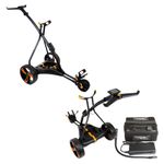 Golfstream GX3 Electric Golf Trolley – Easy-Fold Premium Design – Black / Orange