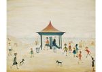 L S Lowry - On the Sands, Berwick - MEDICI POSTCARDS