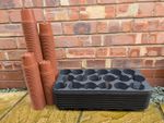 12 Sets of Used 8.5cm Plant Pots and Carry/Marketing Trays