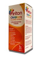 Piriton Syrup 150ml - Relieves Skin Food Pet House Allergies and Hayfever
