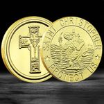 Saint Christopher Protect Us Gold Plated Commemorative Coin Christian Medal
