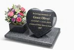 Memorial Grave Marker Gravestone Granite Cemetery Headstone Heart Grave Plaque