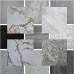 Grey White Black Sparkle Marble 10mm Bathroom Cladding Panels PVC Wet Wall