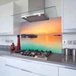 Sunset View Toughened Glass Kitchen Splashback