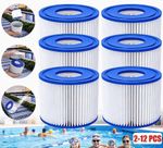 2-12PCS Bestway Lazy Lay-Z-Spa Filters VI Cartridge, Hot Tub Spa Swimming Pool