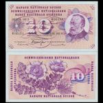 🇨🇭 Switzerland 10 Franken Francs 1977 (1977-01-06)  102S  P 45 u Crisp GEM UNC