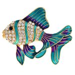 Art Deco Style Enamel Crystal Cute Goldfish Tropical Fish Charm Brooch Pin Gift