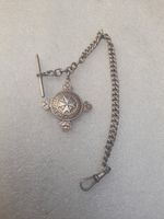 Vintage Silver Pocket Watch Chain  With St. John's Fob