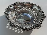 Antique Sterling Silver Pierced Dish Birmingham 1903 Leaf Bon Bon Tray