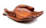 Wooden Hand Cupped Hands Shaped Fruit Bowl Hand Carved Hands Key Holder Large