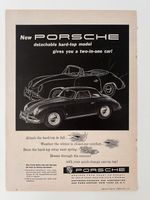 1958 Porsche 356 Convertible D Original Road & Track Advert Hard Top Model