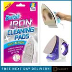 DUZZIT HOT IRON CLEANING PADS CLEANER BURN REMOVER STAINS MARKS SOLEPLATE 3PK