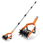 Rotary Garden Cultivator Tool Adjustable Handle 2-in-1 Garden Soil Cultivator