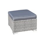 Malta Rattan Footstool in Dove Grey