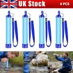 Personal Water Filter Straws Outdoor Emergency Portable Water Filtration 1-4Pcs