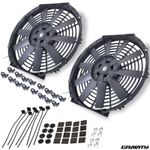 14" 12V ELECTRIC RACE RALLY FAST ROAD CAR STRAIGHT BLADE RADIATOR RAD FAN PAIR