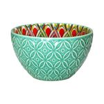 Green Ceramic Bowl Tuscany Bohemian Soup Salad 12cm Mediterranean Boho Design