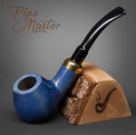 Mr. Brog HAND MADE WOODEN TOBACCO SMOKING PIPE no 24 " Bent Army "  Blue Pear