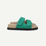 Oliver Bonas Womens Leather Slider Shoes in Green