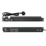 Tecmojo 6 Way 19'' Rack Mount PDU 13A Switched Power 6 way 19inch, Black