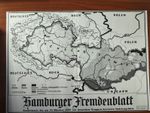Map of the Sudeten region 1938 + Hamburg Foreign Blatt + Eger, Reichenberg, Aussig
