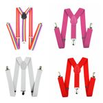 ADJUSTABLE BRACES MENS UNISEX TROUSER ELASTIC Y-BACK SUSPENDERS METAL CLIPON
