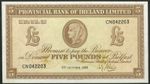 Northern Ireland, Provincial Bank of Ireland, £5, Belfast 5th Oct 1954 (BNYB ...