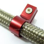AN-6 6AN 13MM RED Braided Hose Pipe SINGLE CLAMP CLIP Fitting Adapter Holder