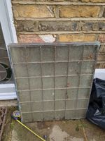 Vintage Stained Glass Copper Framed Window Frame
